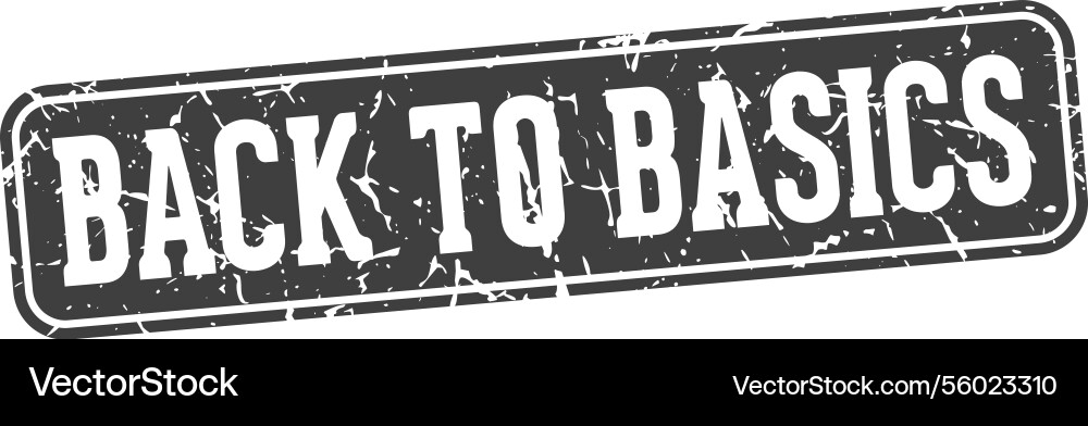 Back to basics rectangular sign vector image