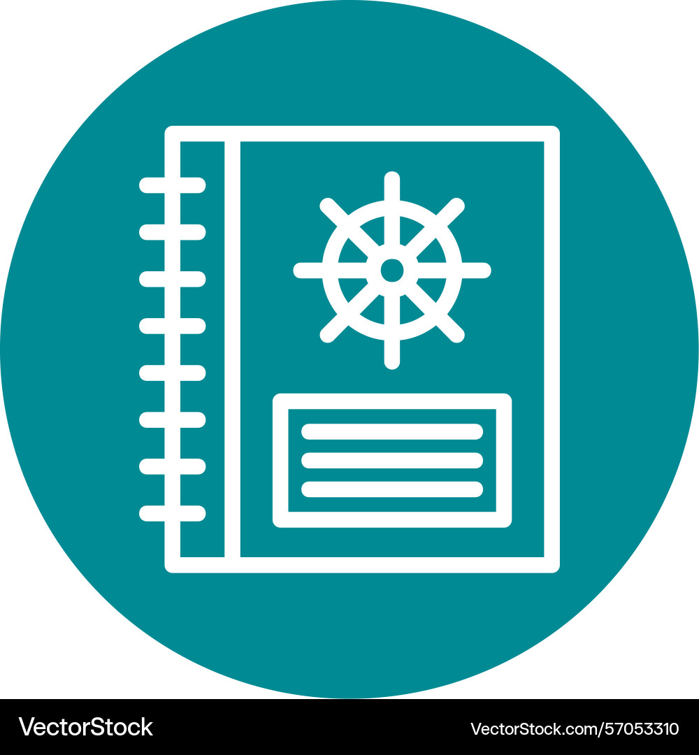 Captains logbook line circle style icon design vector image