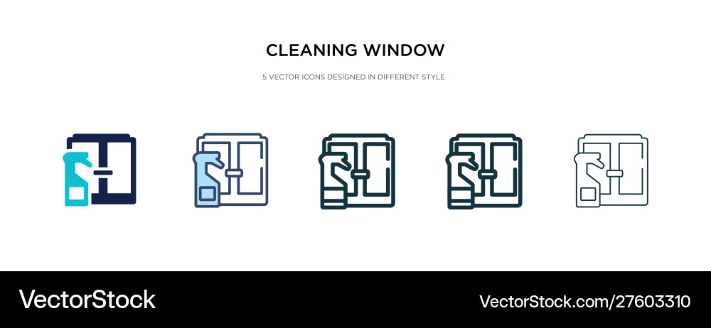 Cleaning window icon in different style two vector image