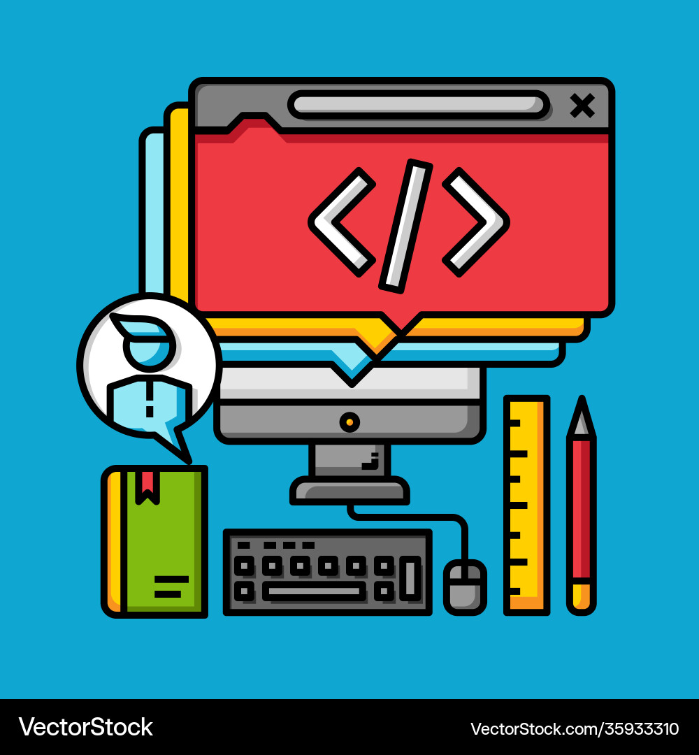 Coding & Script Development vector image
