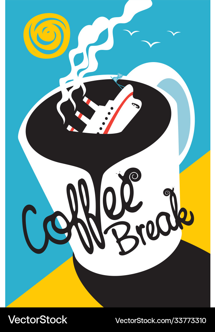 Dekoratives Banner mit einer Inschrift Kaffeepause Dekoratives Banner mit einer Inschrift Kaffeepause vektorbild