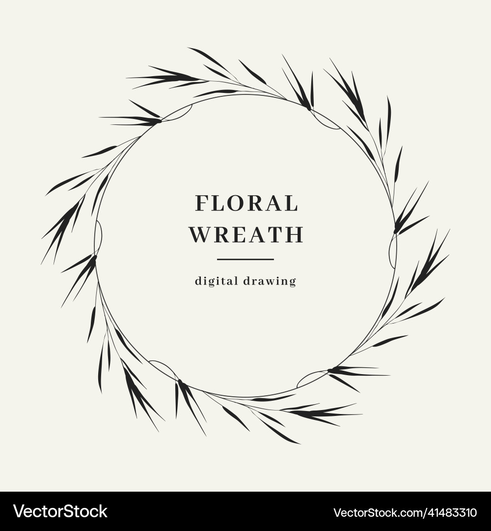 Floral Kranz handgezeichneter Zweig elegant Floral Kranz handgezeichneter Zweig elegant vektorbild