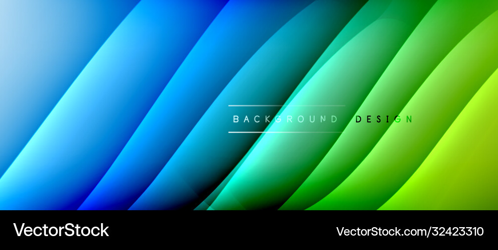 Fluid gradient waves with shadow lines and glowing Vector Image