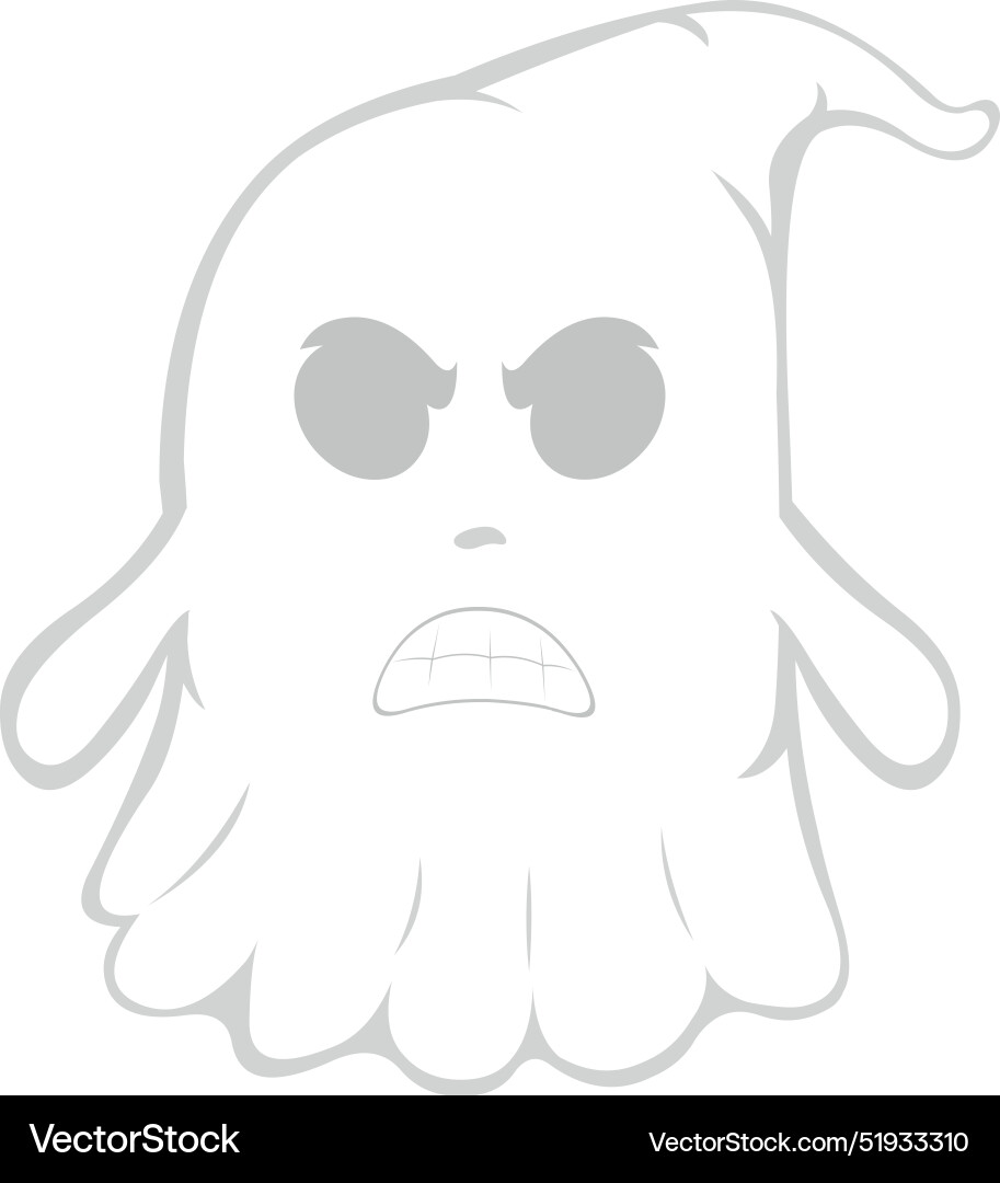 Ghost cartoon angry expression Royalty Free Vector Image