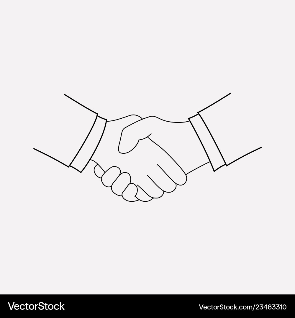 Handshake icon line element Vector Image