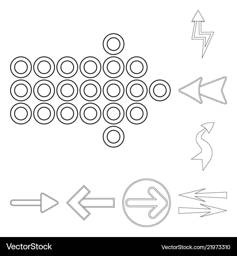 Isoliertes Element- und Pfeilzeichenset Isoliertes Element- und Pfeilzeichenset vektorbild