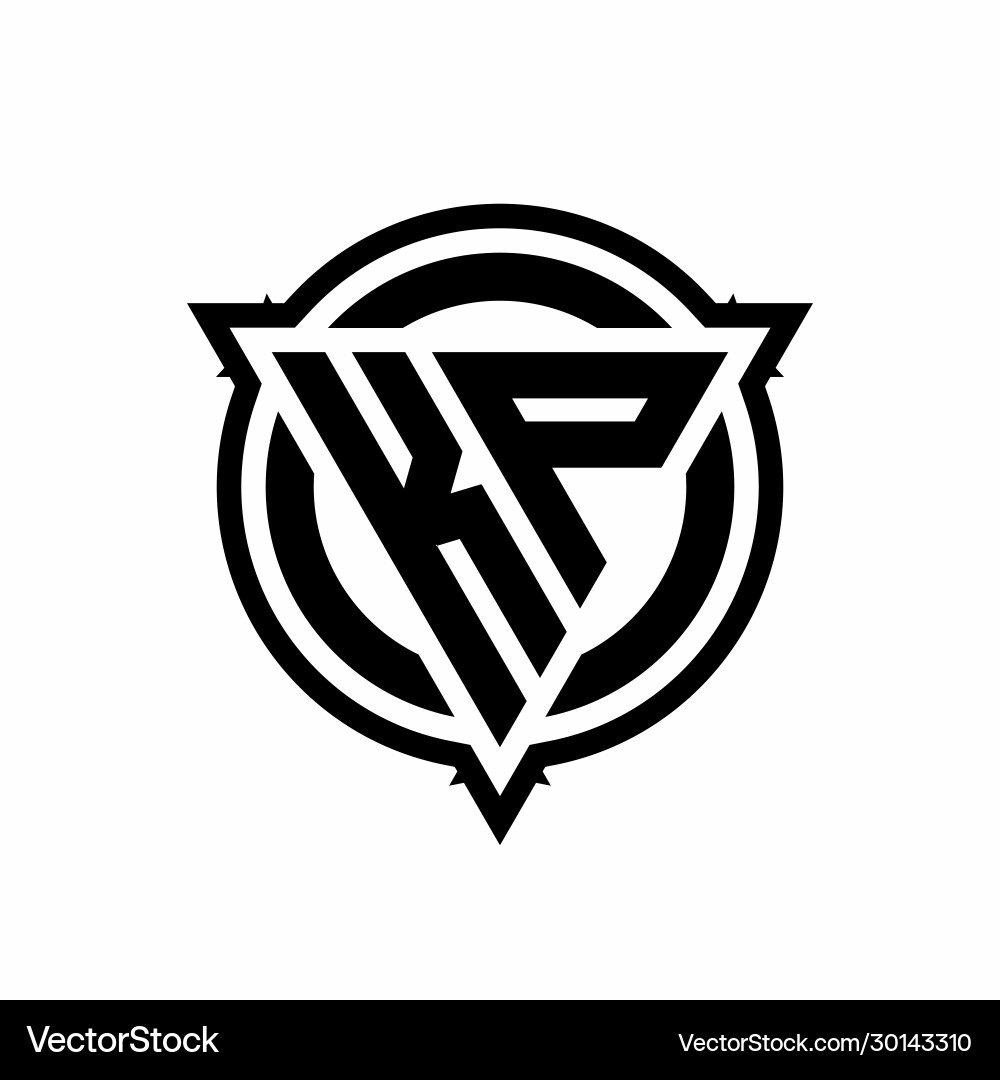 Kp logo with triangle shape and circle vector image