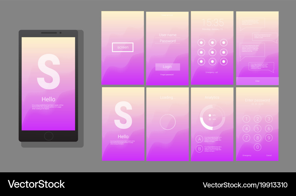 Modern ui gui screen design vector image