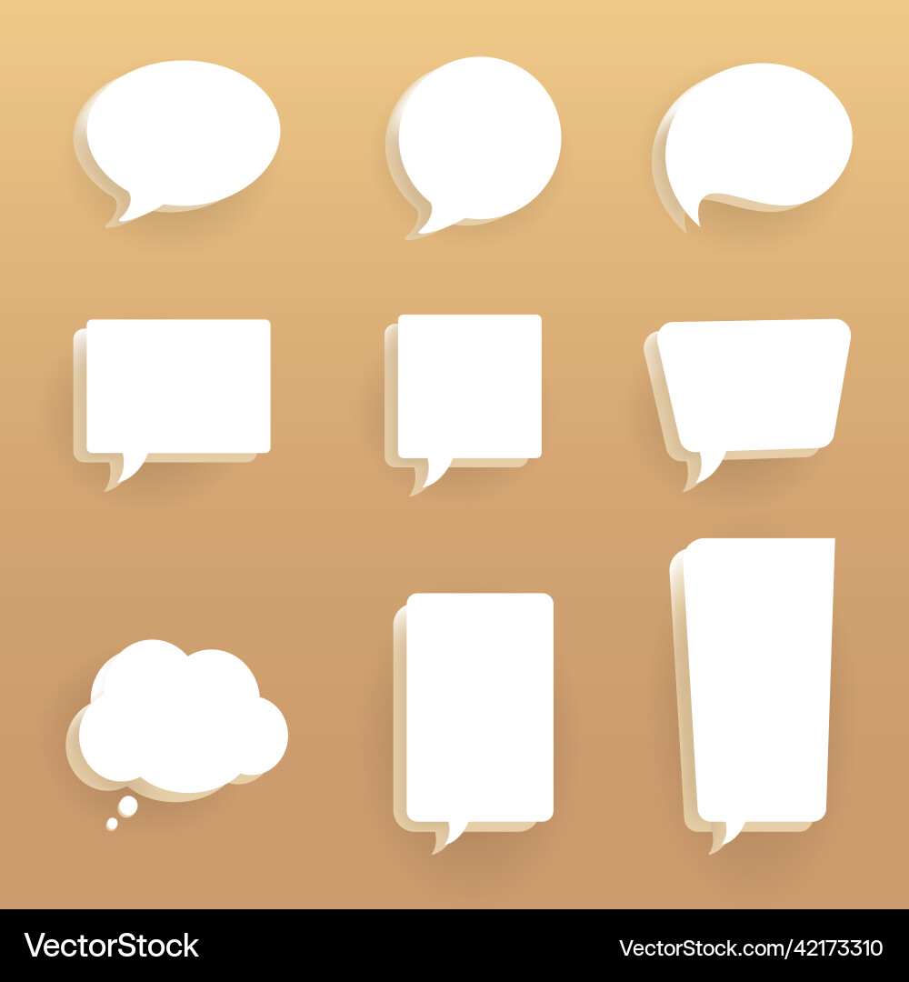 Nine bubble speech icon with 3d style collection Nine bubble speech icon with 3d style collection vector image