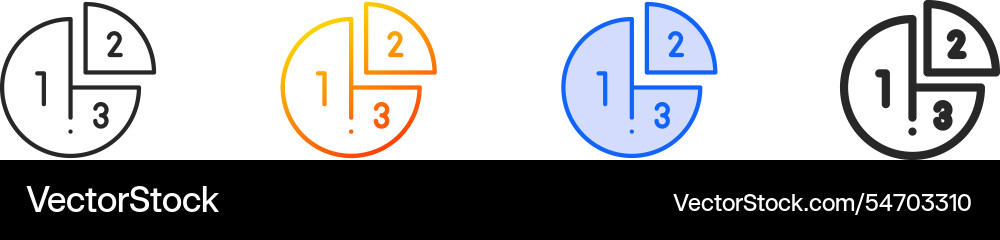 Pie chart iconthin linear gradient blue stroke Pie chart iconthin linear gradient blue stroke Vector Image