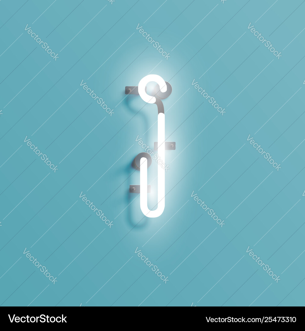 Realistic neon character from a fontset Realistic neon character from a fontset Vector Image
