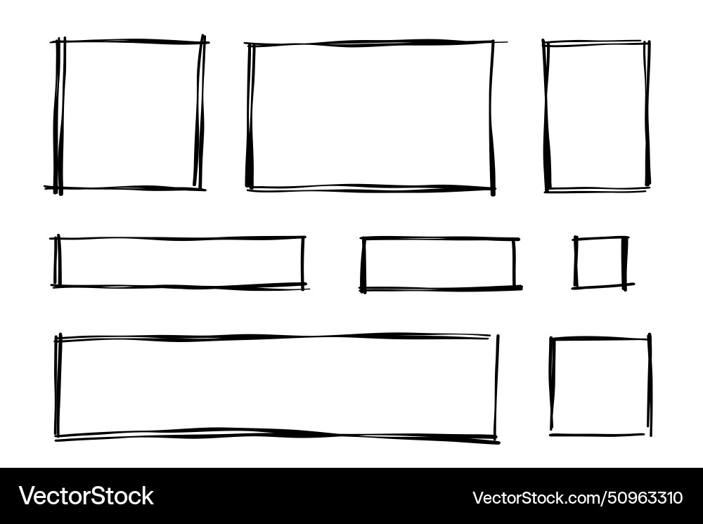 Rectangle frame line on transparent background Rectangle frame line on transparent background vector image