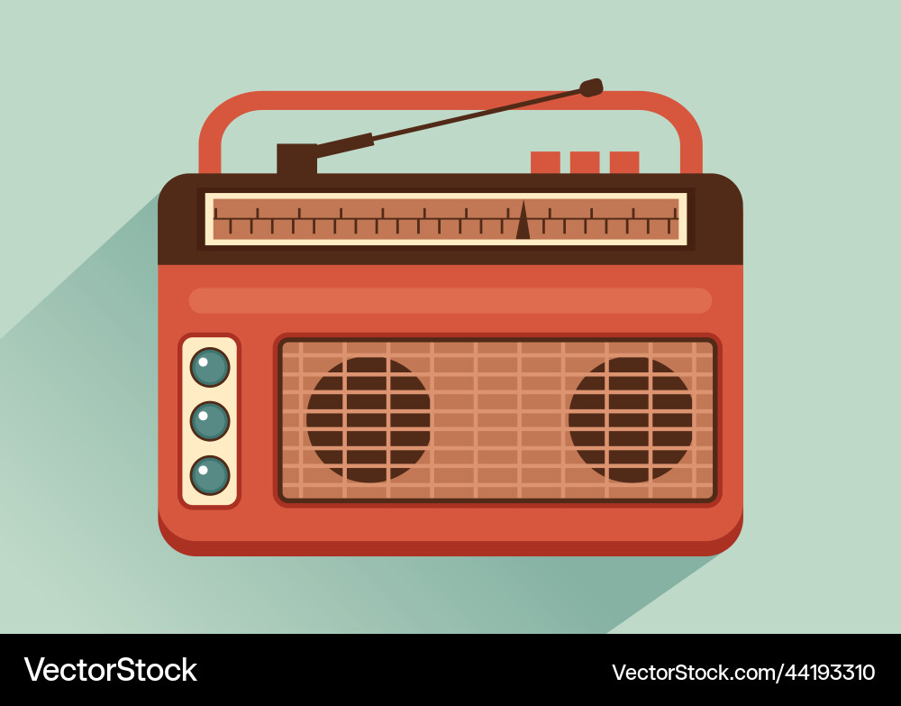 Retro radio player style for record old receiver Retro radio player style for record old receiver Vector Image