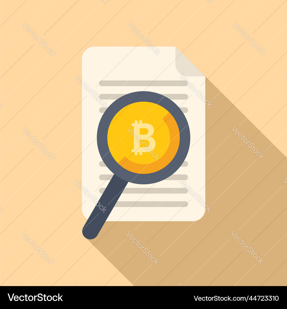 Search cryptocurrency icon flat bitcoin – Royalty-Free Vector | VectorStock
