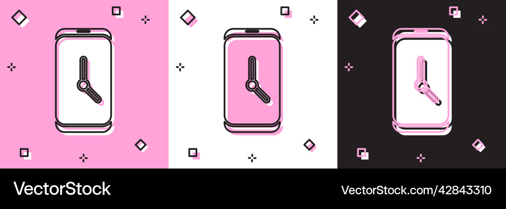 Set alarm clock app smartphone interface icon Vector Image