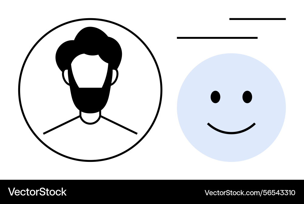 Smiling face and user profile with minimalist Vector Image