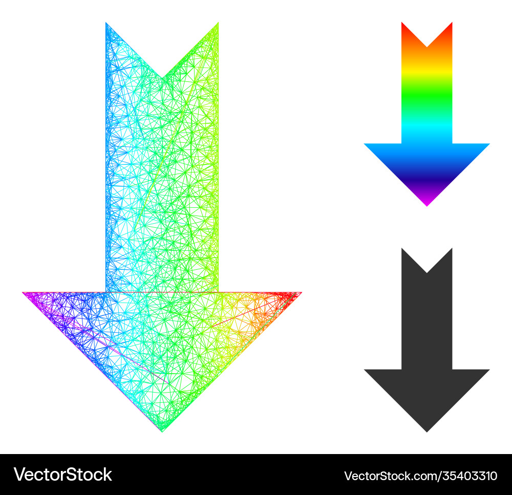 Spectral net gradient arrow down icon Spectral net gradient arrow down icon vector image