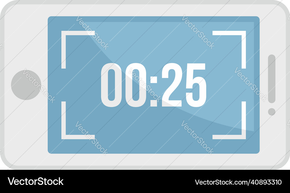 Time screen recording icon flat isolated Time screen recording icon flat isolated vector image