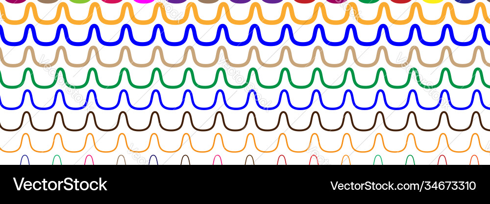 Wide rectangular format wavy waving zig-zag vector image