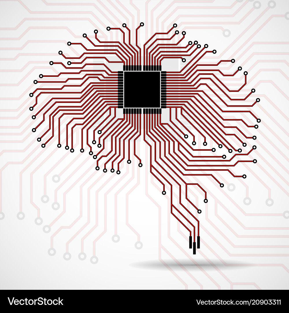Abstract technological brain cpu Vector Image
