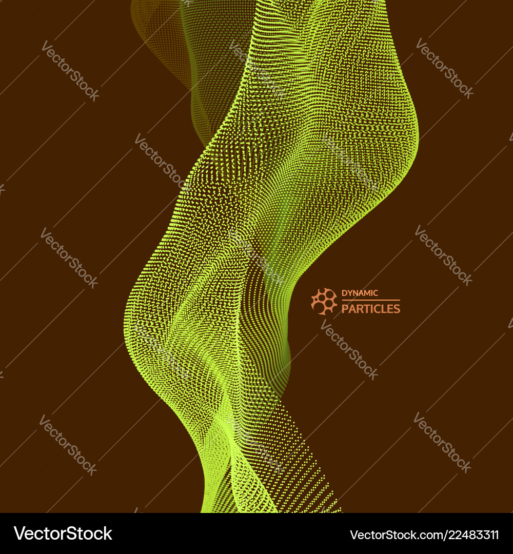 Abstract Wave Background with Dots vector image