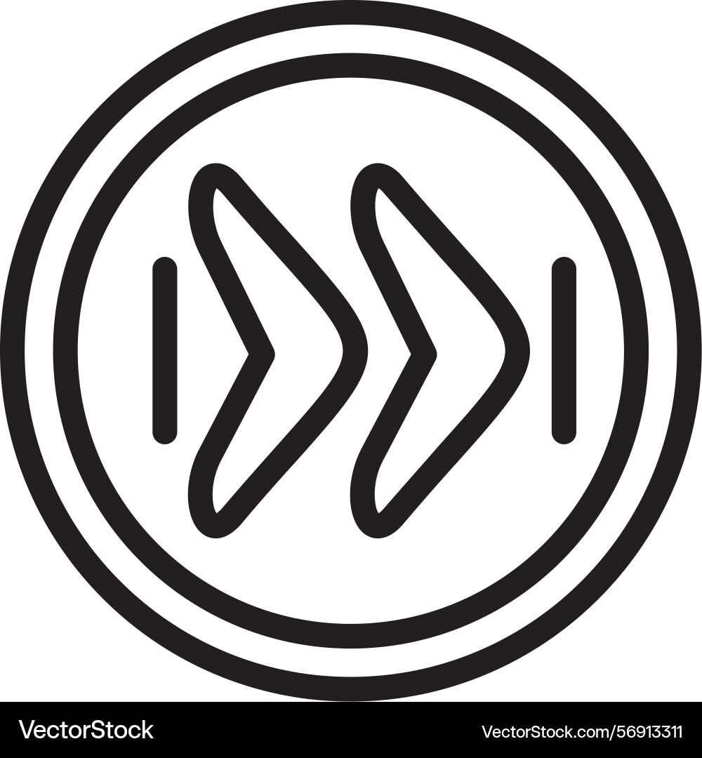 Arrow chevron right linear style icon design vector image