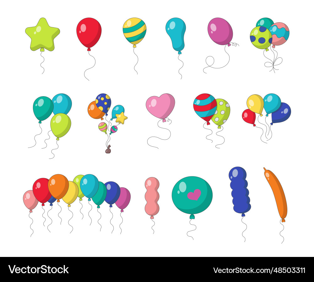 Ballons verschiedener Größen und Formen hell Ballons verschiedener Größen und Formen hell vektorbild