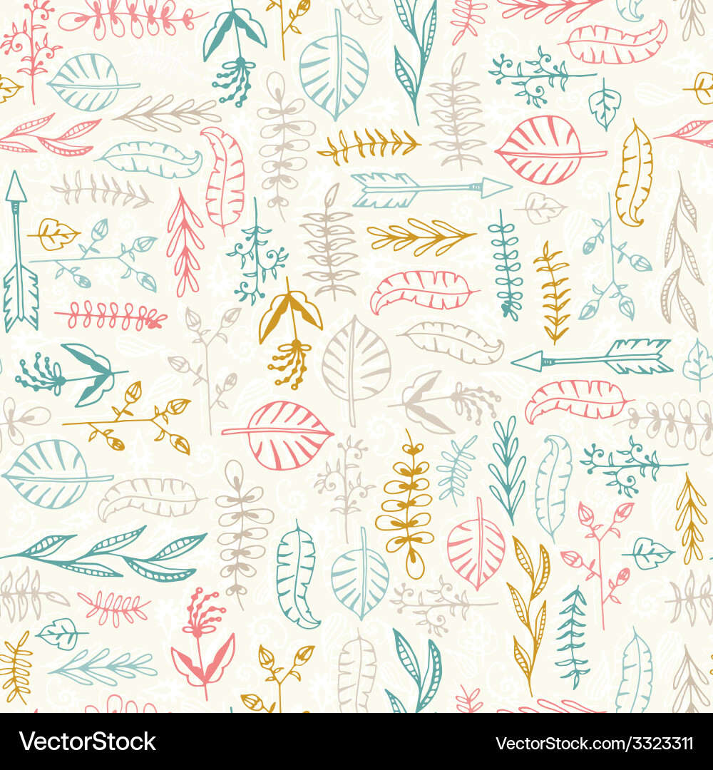 Botanical Leaf Seamless Pattern Vector Image
