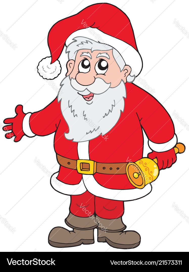 Cute santa claus with bell Cute santa claus with bell vector image