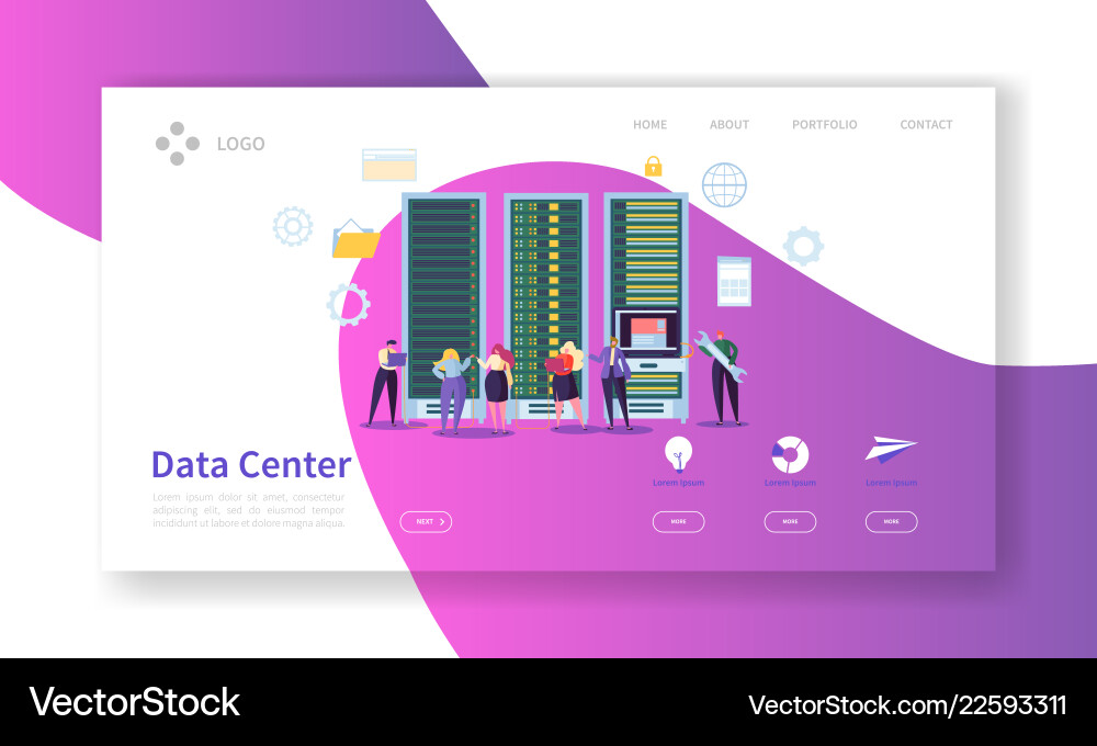 Data Center Hosting Service Concept vector image