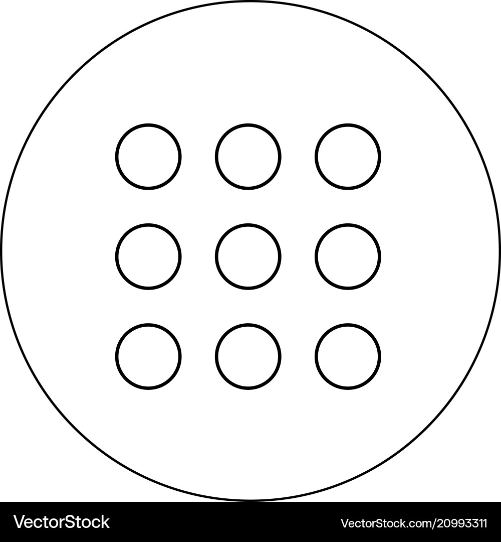 Dial button icon black color in circle vector image
