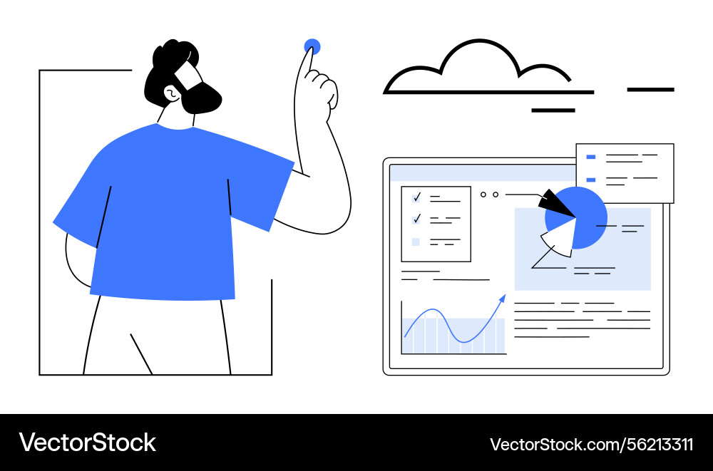 Digital data analysis and cloud computing concept Digital data analysis and cloud computing concept vector image