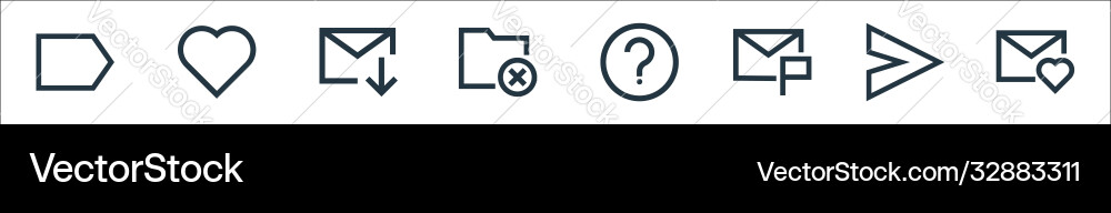 Email line icons linear set quality vector image