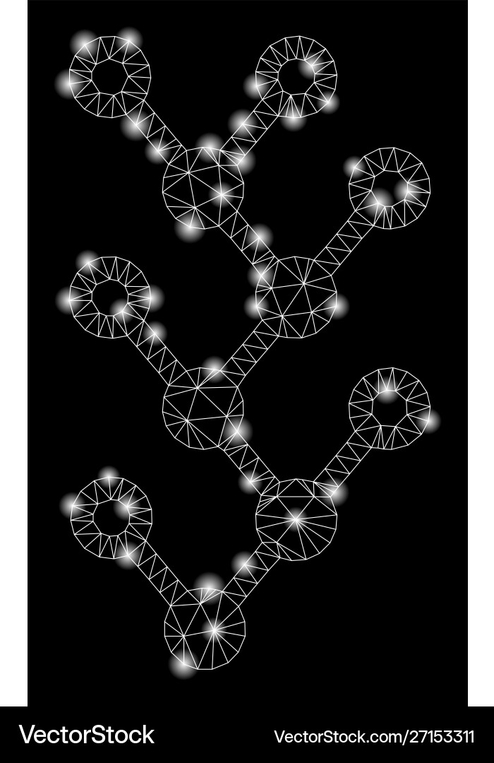 Flare mesh carcass binary tree with spots Flare mesh carcass binary tree with spots vector image