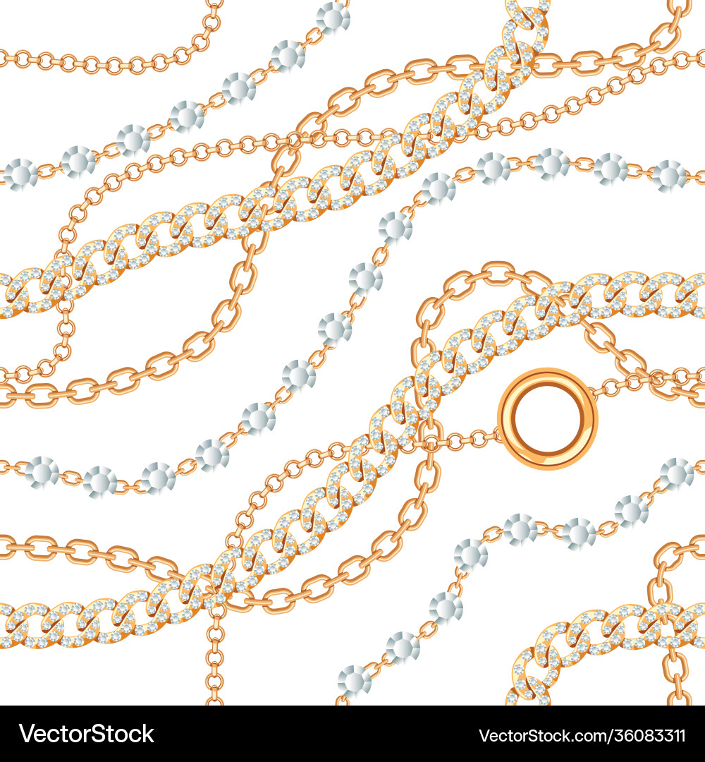 Gemstone Chain Pattern Vector Image