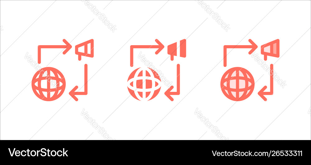 Global icon on white background for web ui apps Vector Image