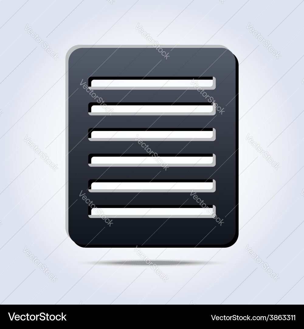 Gray list with text icon vector image