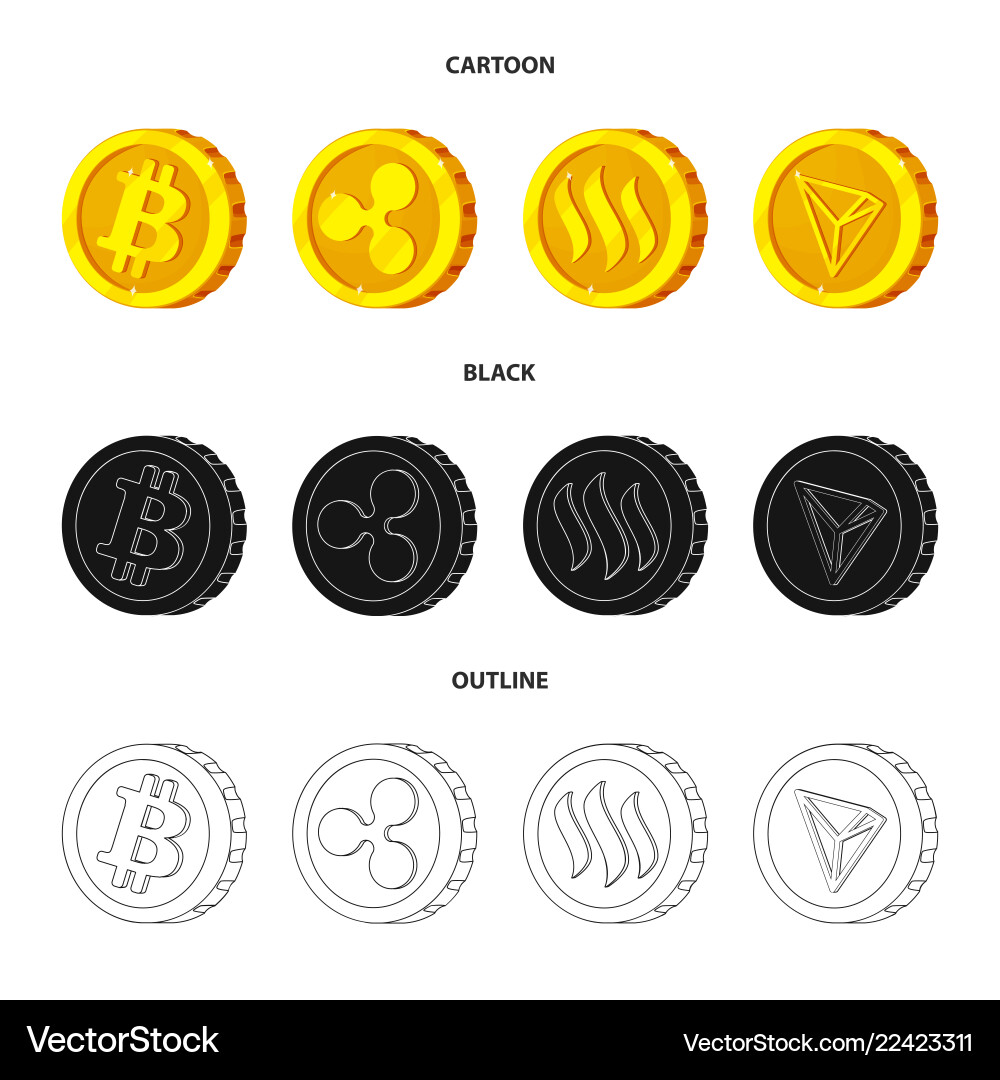 Isolated object of cryptocurrency and coin sign Isolated object of cryptocurrency and coin sign Vector Image
