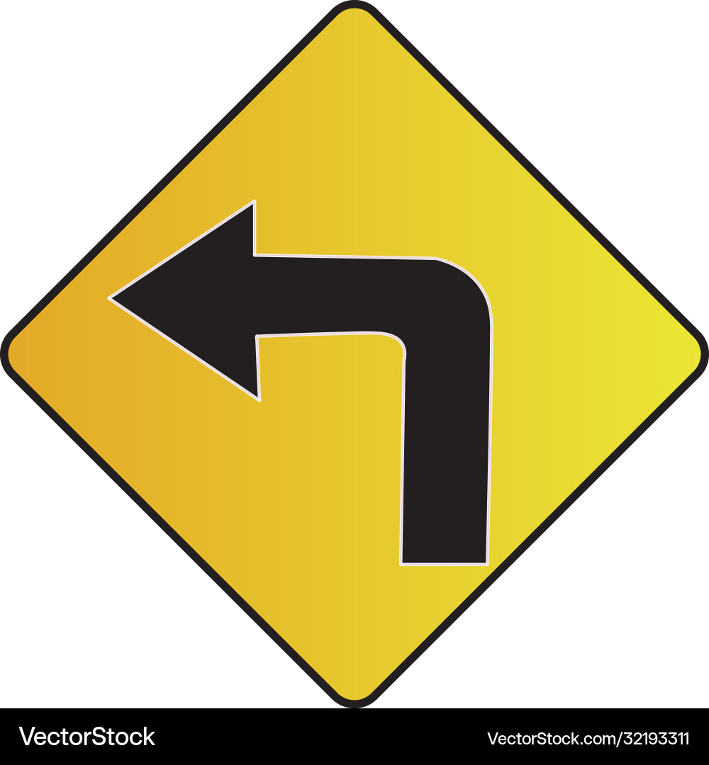 Left road sign icon way direction design Left road sign icon way direction design vector image
