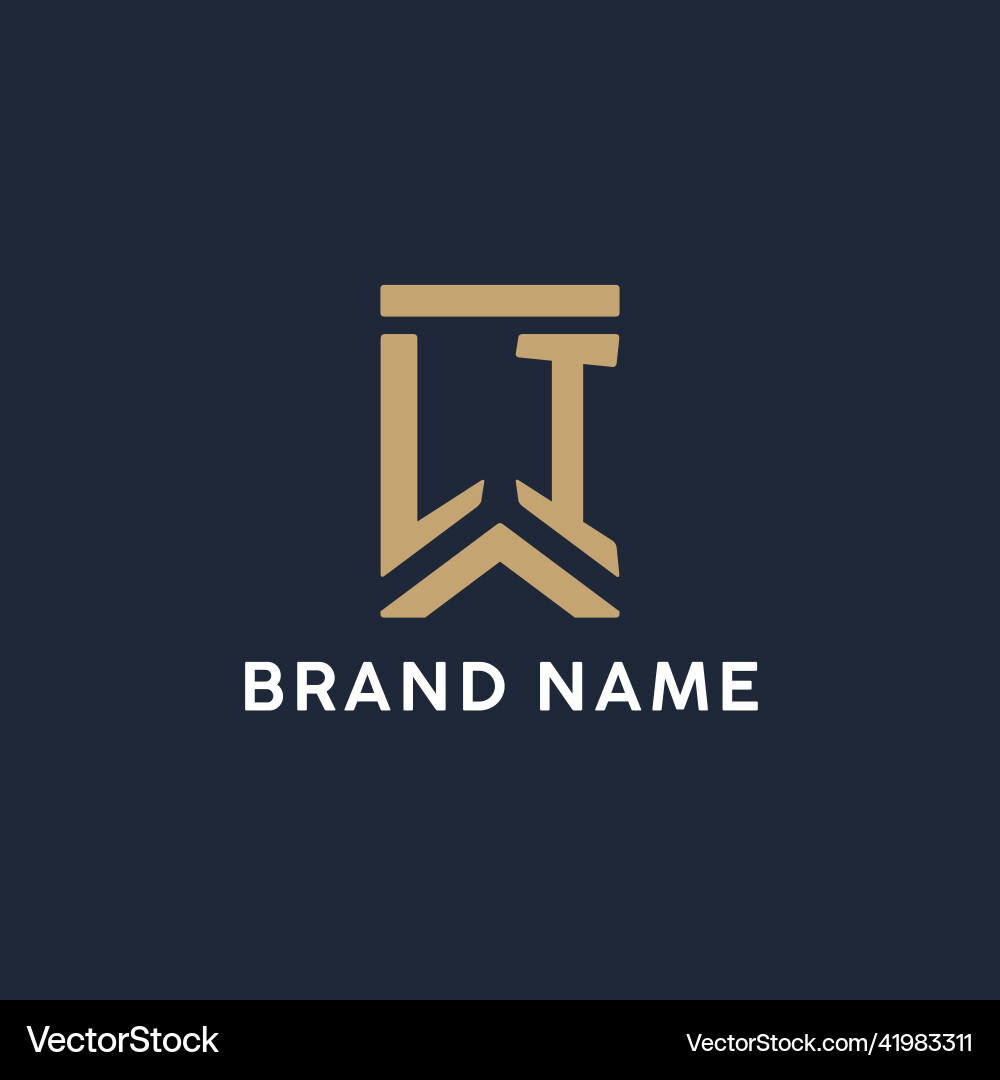 Li initial monogram logo design in a rectangular Vector Image