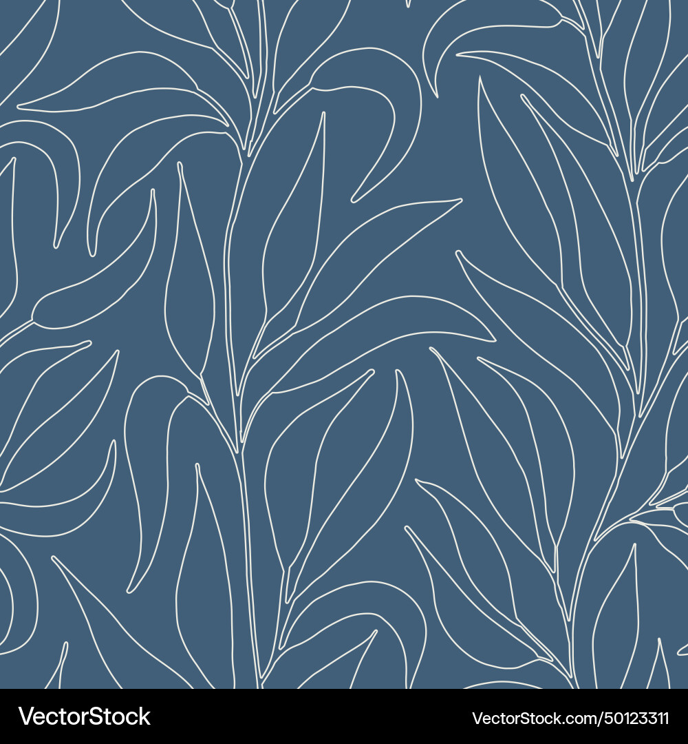 Line art trailing foliage seamless pattern Vector Image