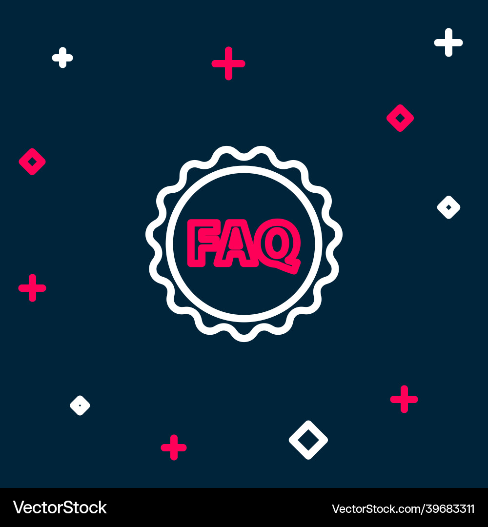 Line label with text faq information icon isolated vector image