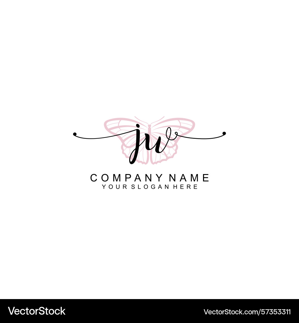 Minimalist handwritten jw initial logos with soft Minimalist handwritten jw initial logos with soft vector image