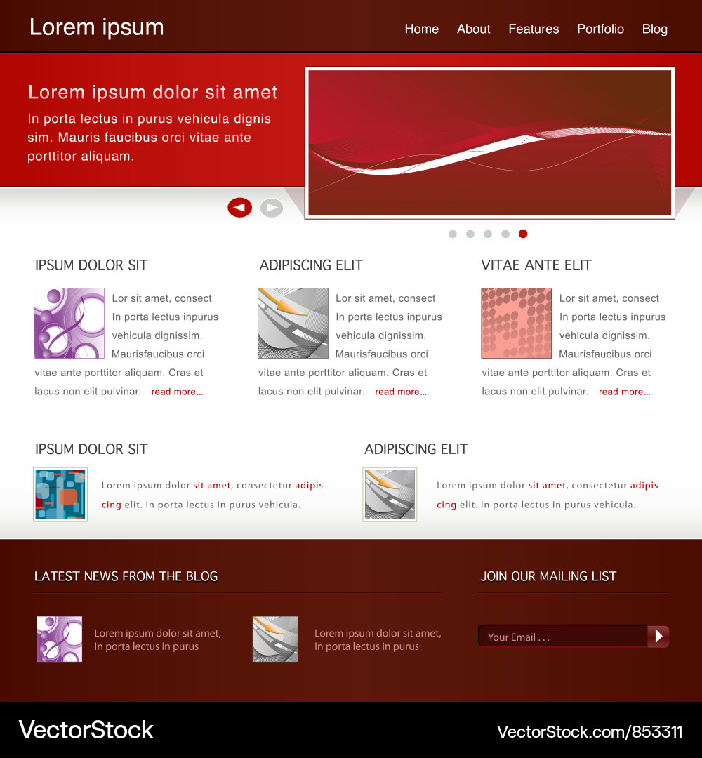 Modern website template Vector Image