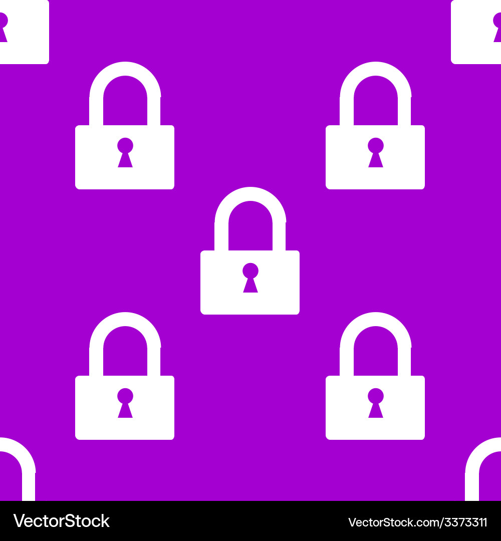 Padlock web icon flat design seamless pattern vector image
