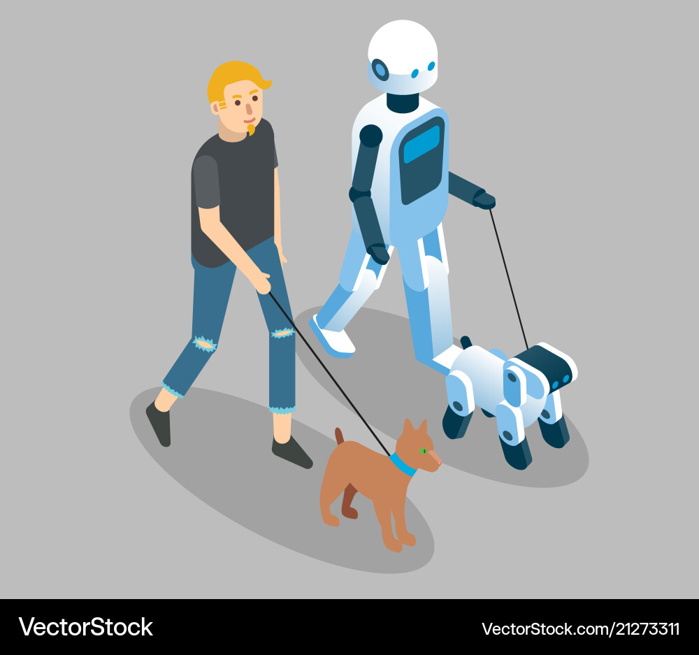 Robots concept isometric Robots concept isometric vector image