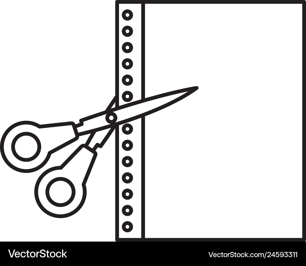 Scissors school with paper sheet Vector Image