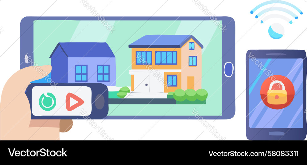 Smart Home Control App Interface Vector Image