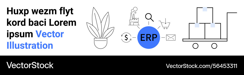 Streamlined erp system for efficient business vector image