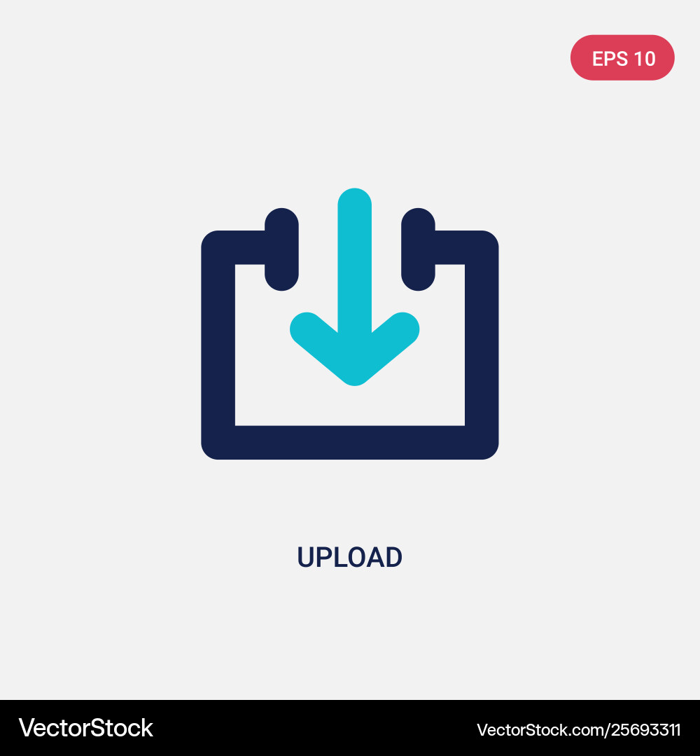 Two color upload icon from arrows 2 concept Two color upload icon from arrows 2 concept Vector Image